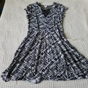 Xhilaration Black and White Skater Dress